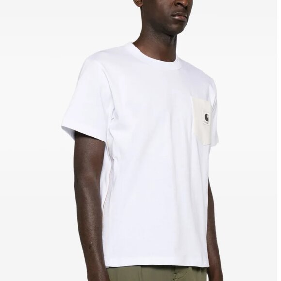 Sacai x Carhartt WIP Cotton T-Shirt in White 3 NWT - Picture 1 of 8